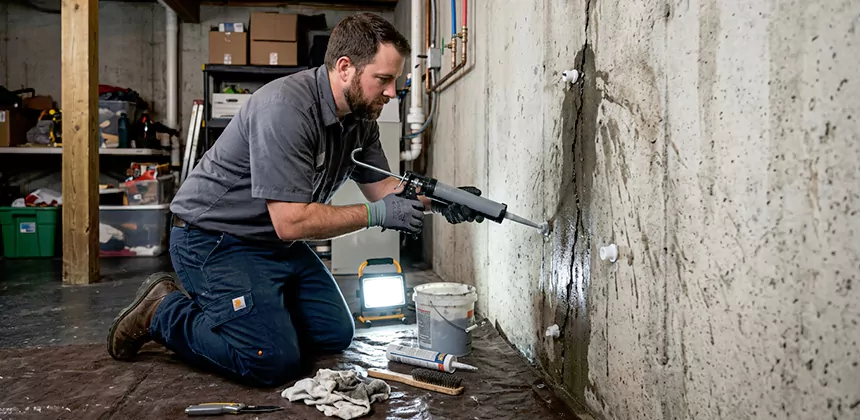 Basement Leak Repair From Inside in Cleburne